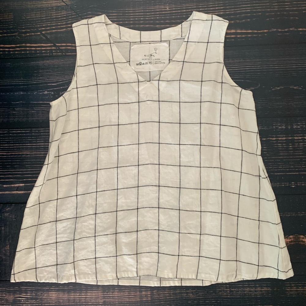 Not Perfect Linen v neck tank
